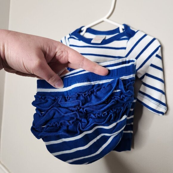 HANNA ANDERSSON Blue Stripe Dress & Bloomers - Picture 5 of 5